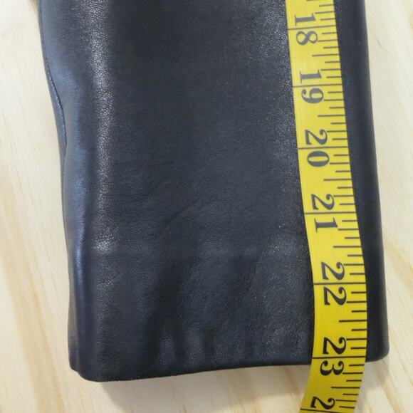 Petite Sophisticate Black Leather Blazer Jacket Women’s Size M Button Front - Picture 10 of 14